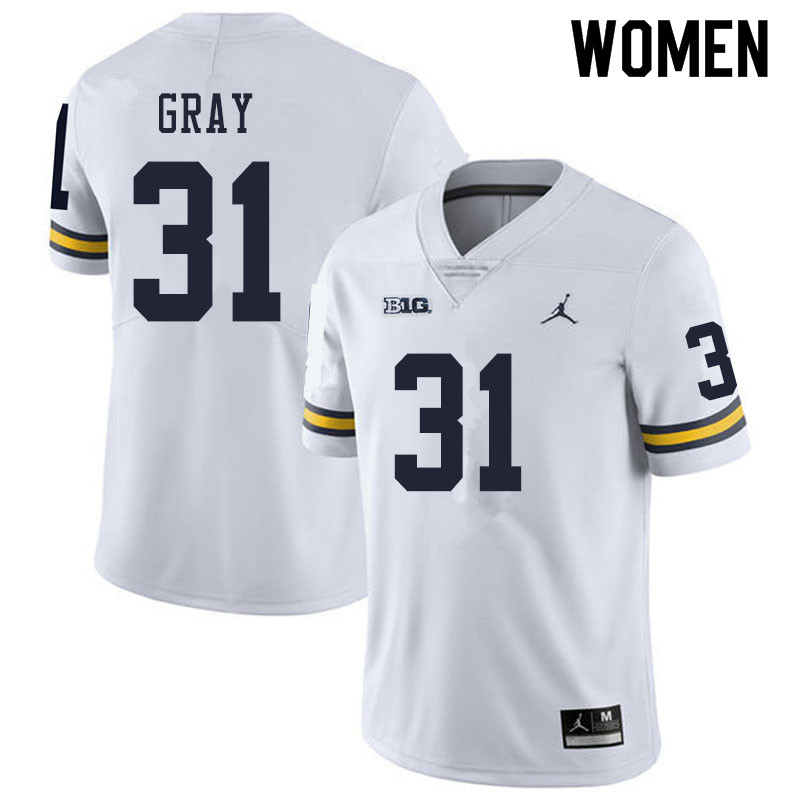 Women #31 Vincent Gray Michigan Wolverines College Football Jerseys Sale-White